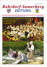 RSZ Rohrdorf-Samerberg ZEITUNG Ausgabe November 2013