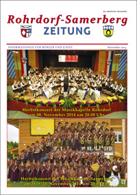 RSZ Rohrdorf-Samerberg ZEITUNG Ausgabe November 2014