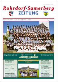 RSZ Rohrdorf-Samerberg ZEITUNG Ausgabe August 2018