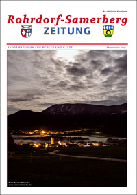 RSZ Rohrdorf-Samerberg ZEITUNG Ausgabe Dezember 2019